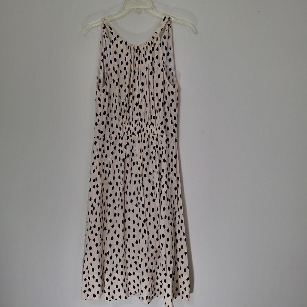 Kate Spade Black and Cream Polka Dot Dress, Size 8